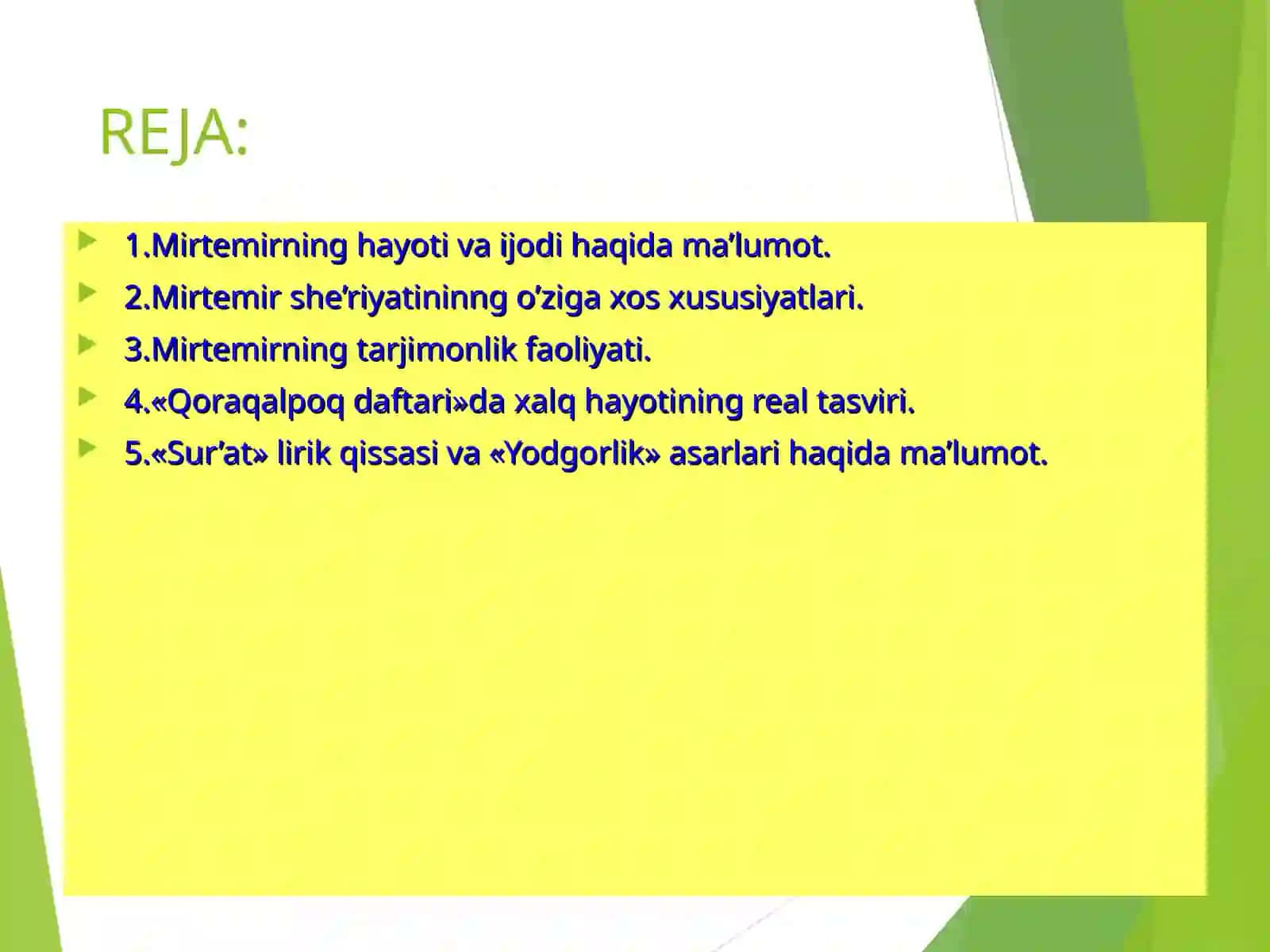 Mirtemirning Hayoti va Ijodi 2