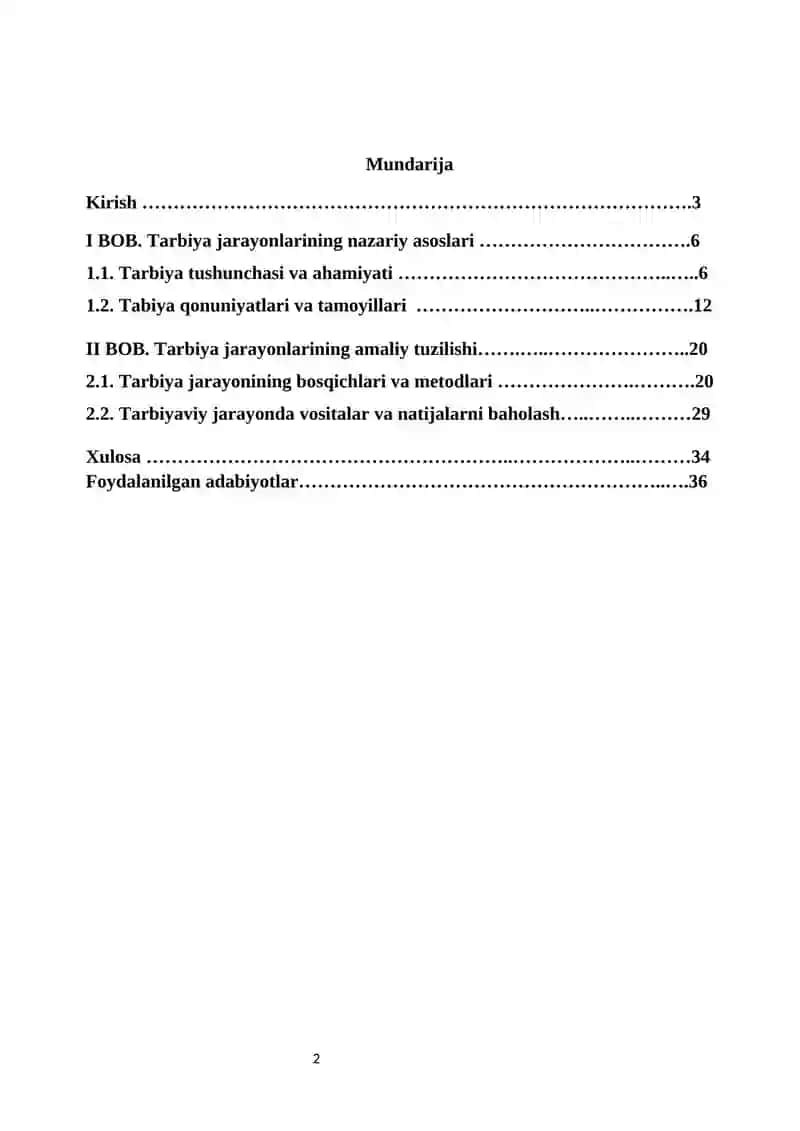 Tarbiya jarayoni tuzilishi 2