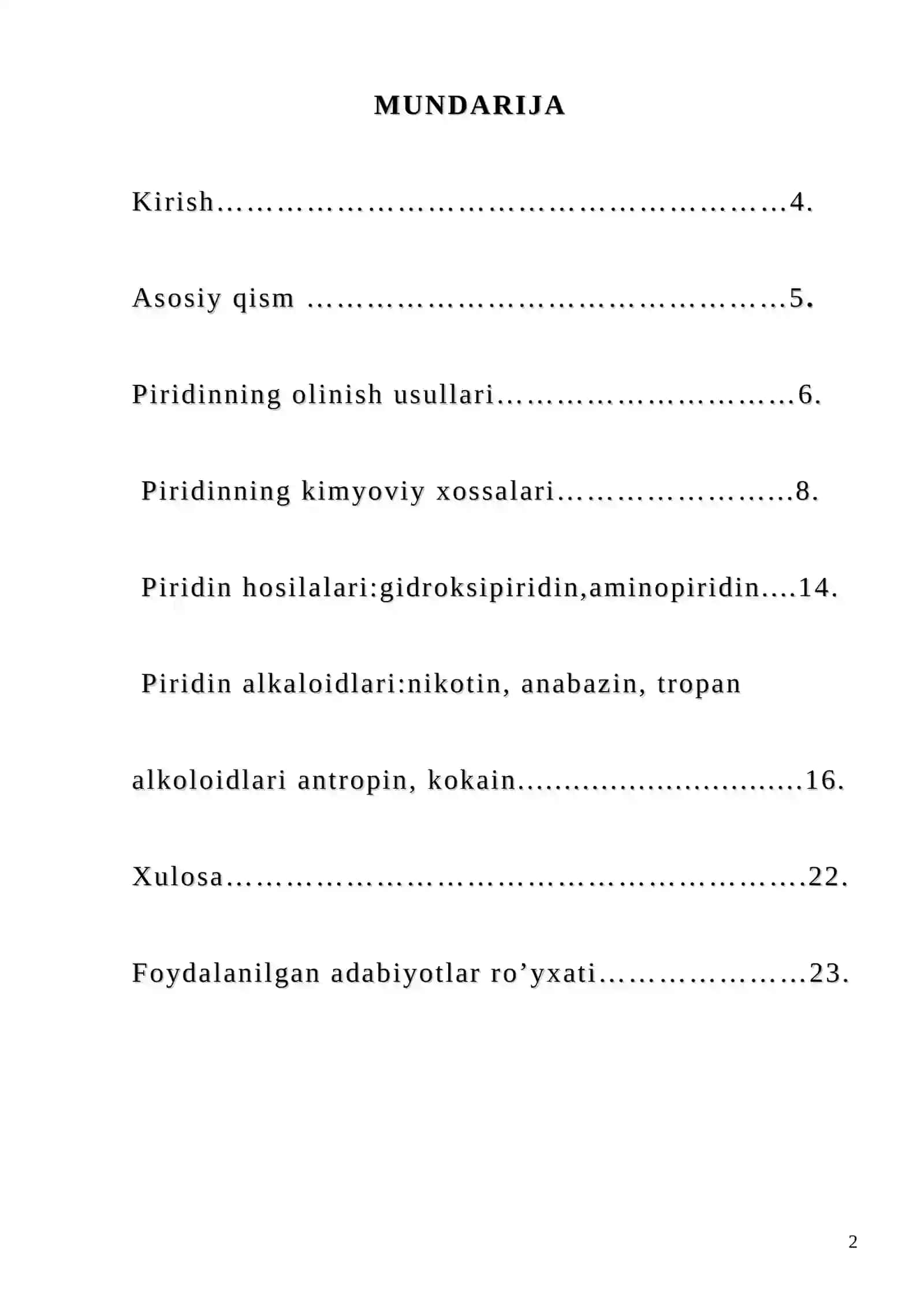 Piridin va uning hosilalari 2