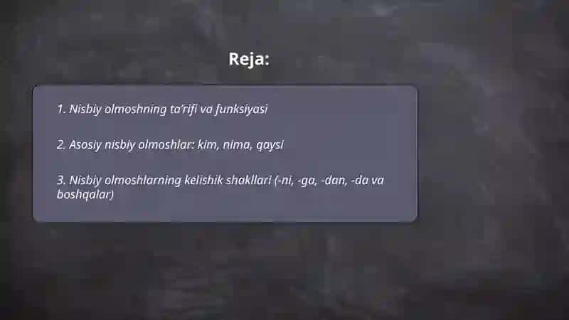 Nisbiy olmosh 2