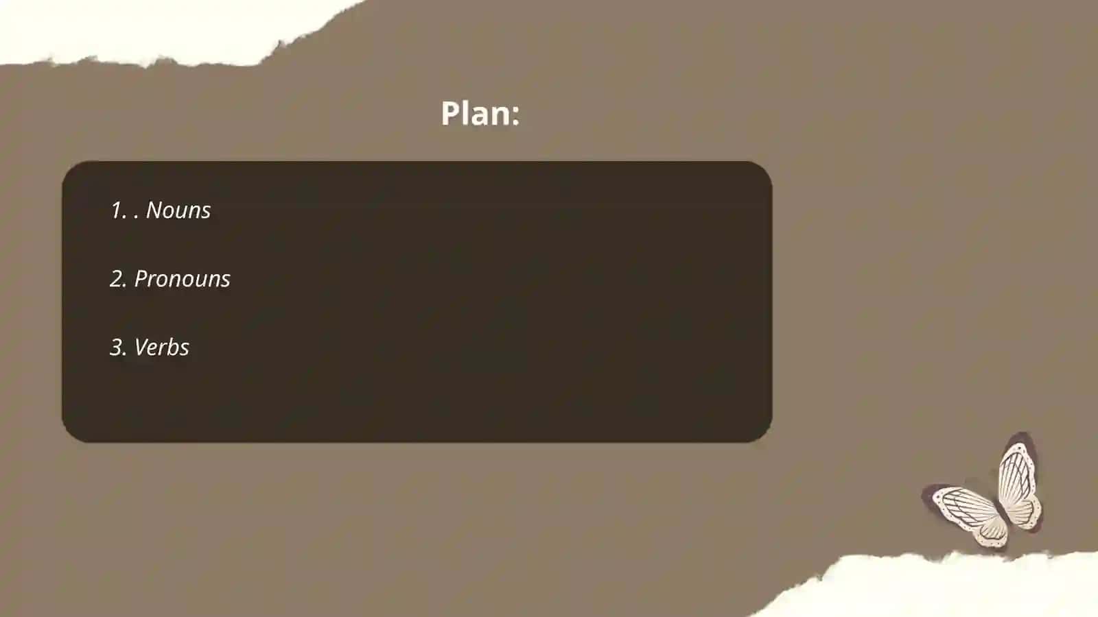 Classification of parts of Speech 2