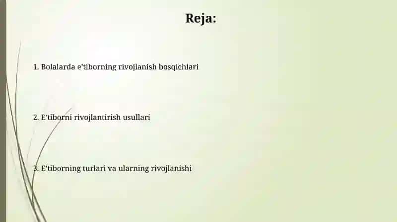 Bolalarda diqqatning rivojlanishi. 2