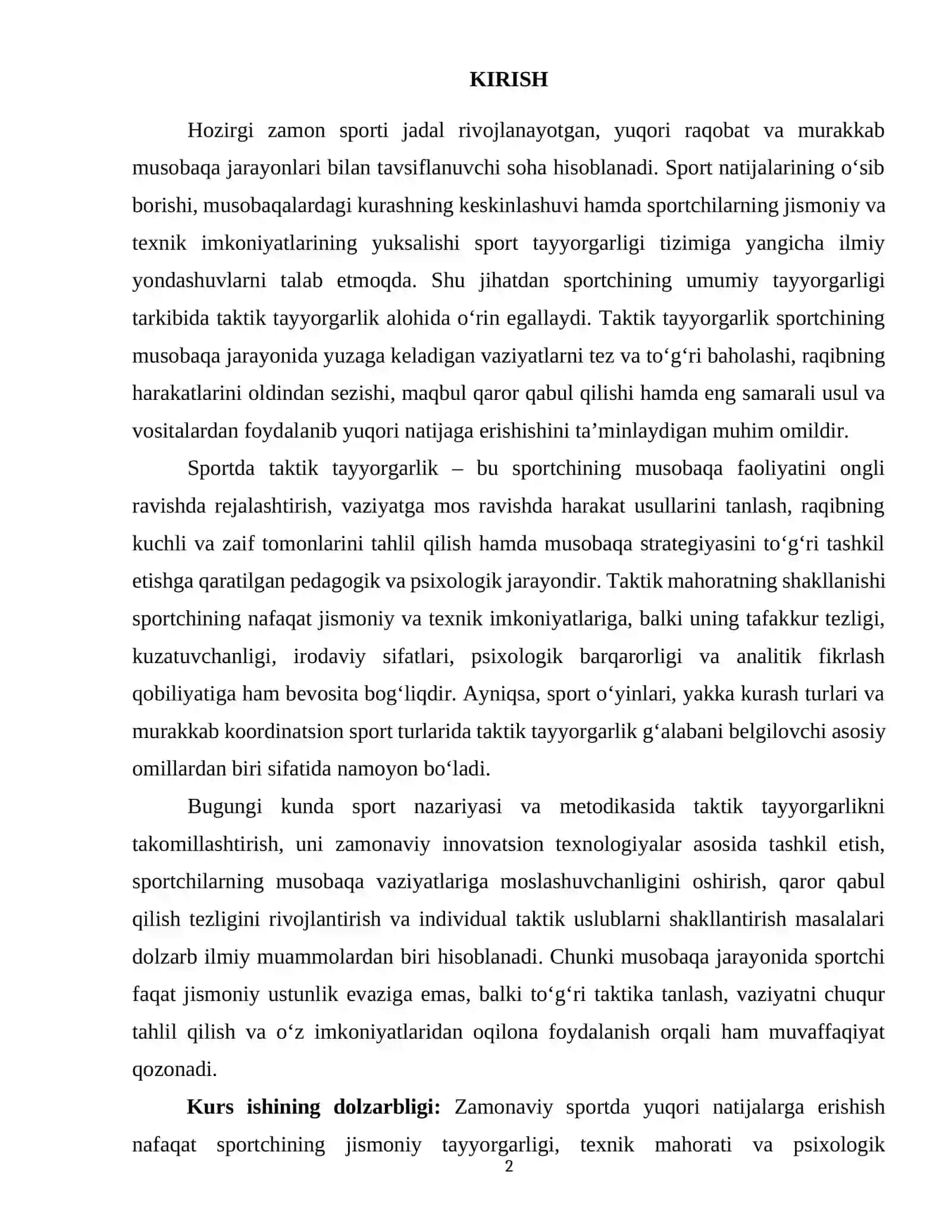 Sportda taktik tayyorgarlik 2