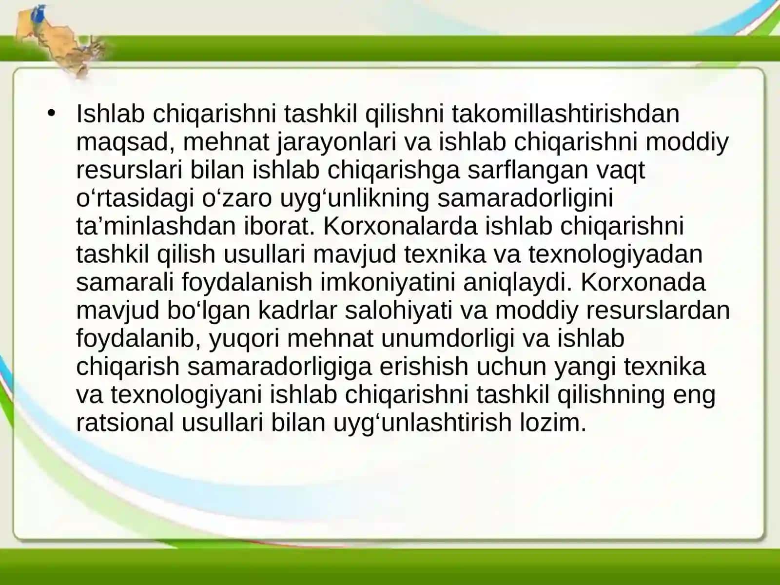 Ishlab chiqarish rejasining zarurligi 2