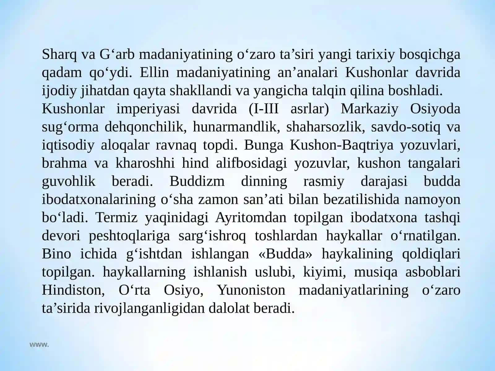 Sharq va g’arb uyg’onish davri madaniyati 2