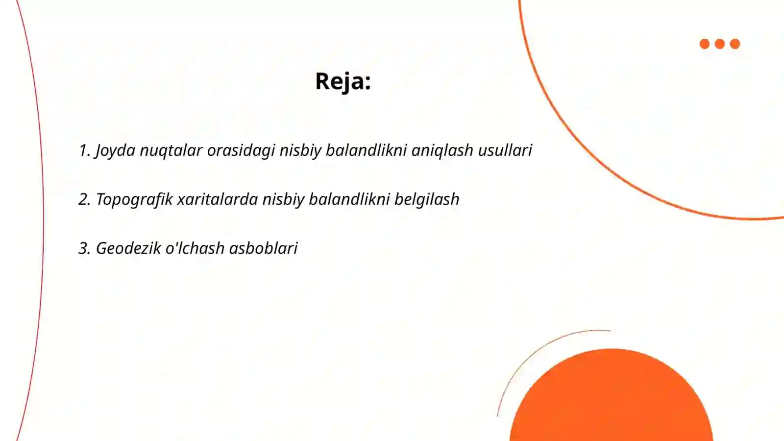 Joyda nuqtalar orasidagi nisbiy balandlikni aniqlash 2
