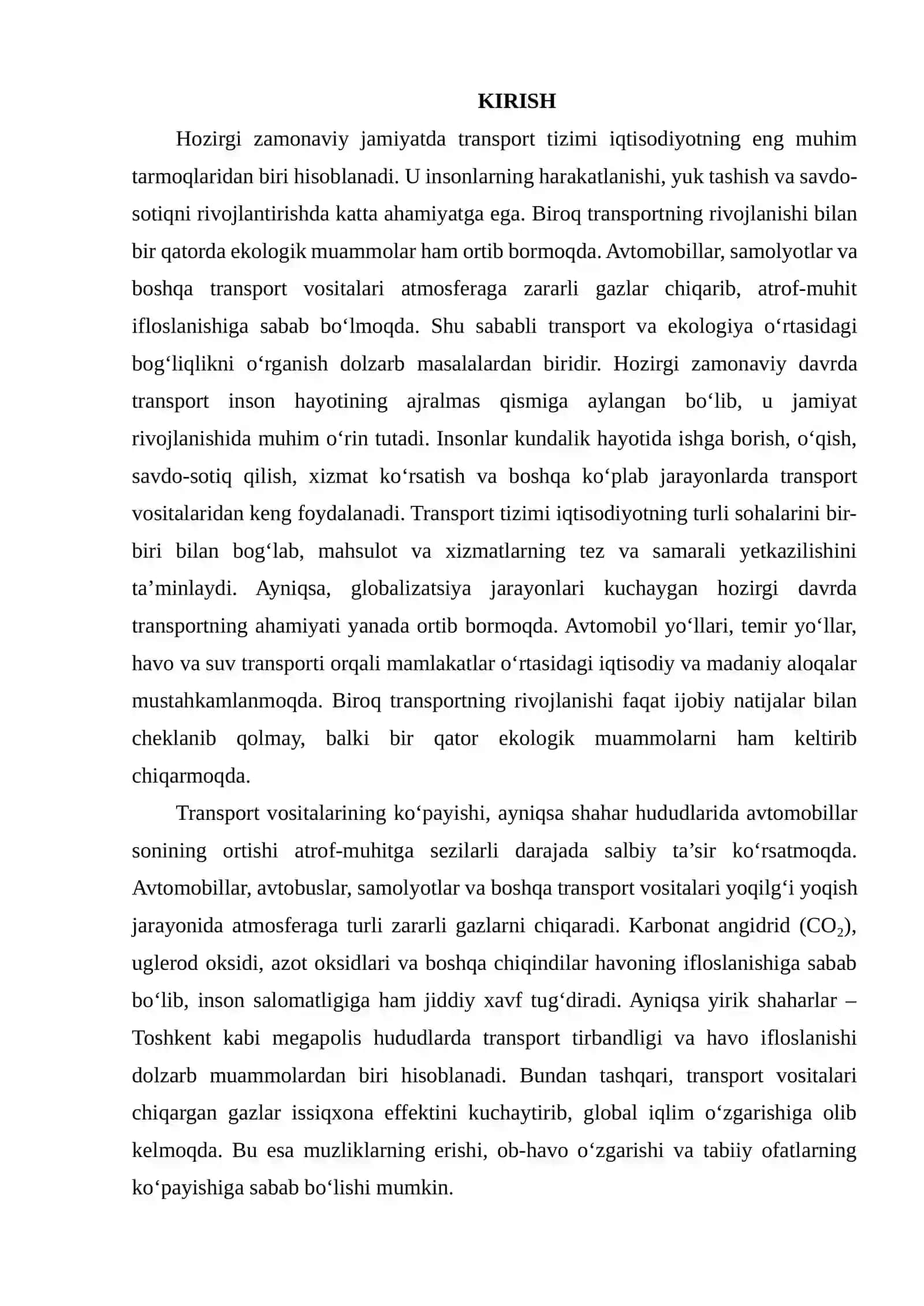 TRANSPORT VA EKOLOGIYA 2