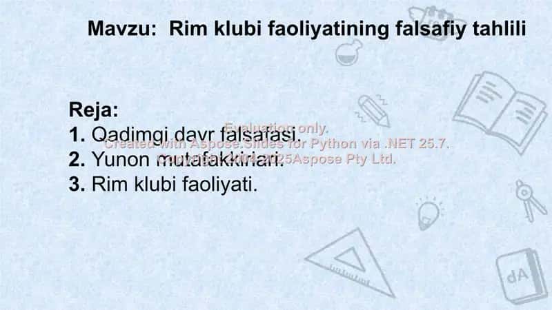 Rim klubi faoliyatining falsafiy tahlili 2