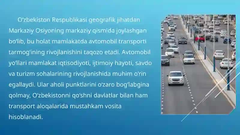 O'zbekiston avtomobil yo'llarini umumiy tarmog'i 2