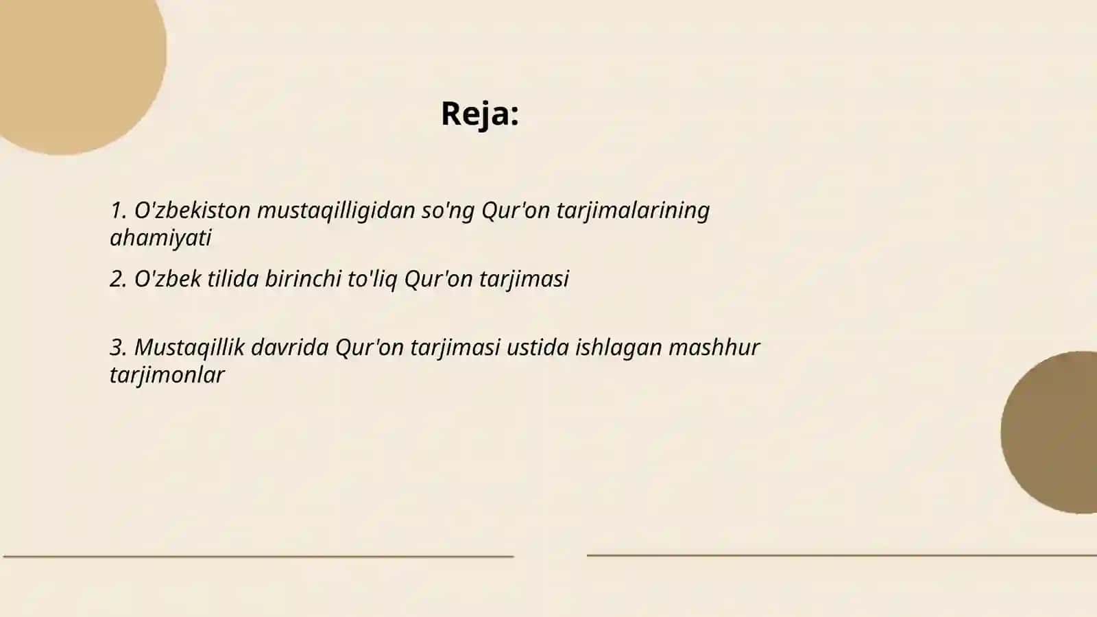 Qur'onning O'zbek tiliga tarjima qilinishi va tasvirlari haqida 2