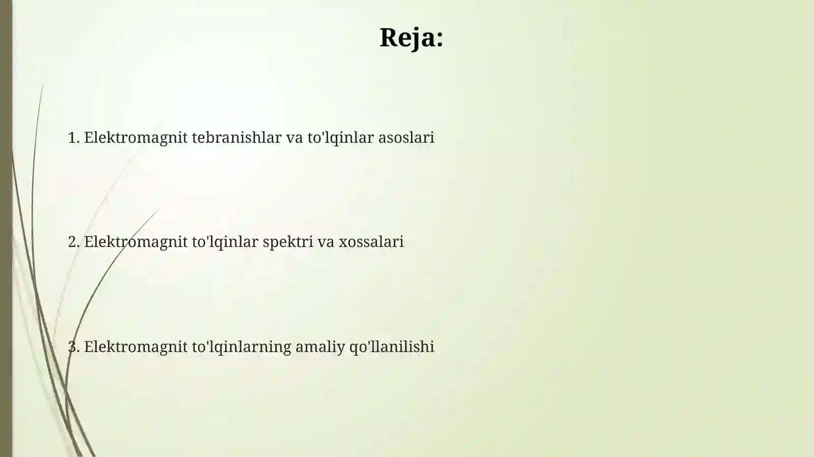 Elektromagnit tebranishlar va to'qinlar 2