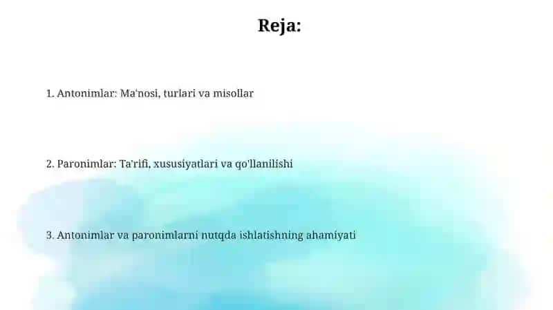 Antionim va paronimlar 2