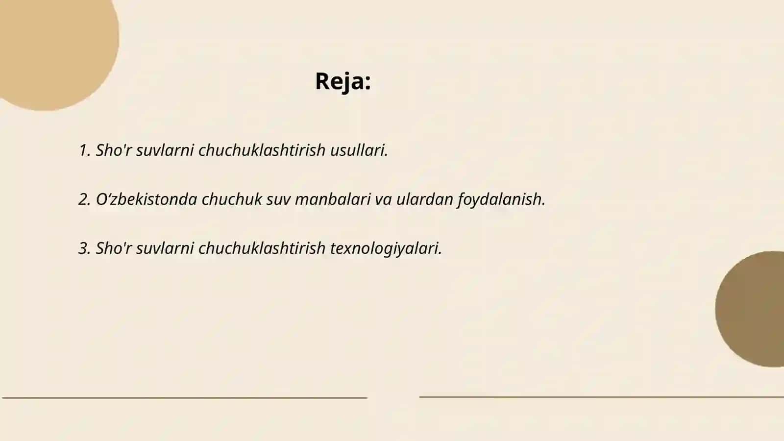 Sho'r suvlarni chuchuklashtirish usullari 2