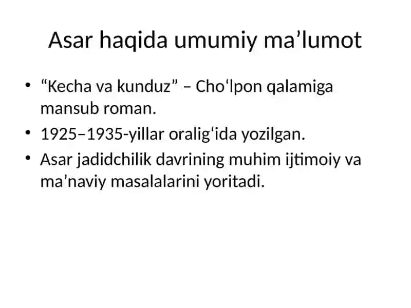 “Kecha va kunduz” 2