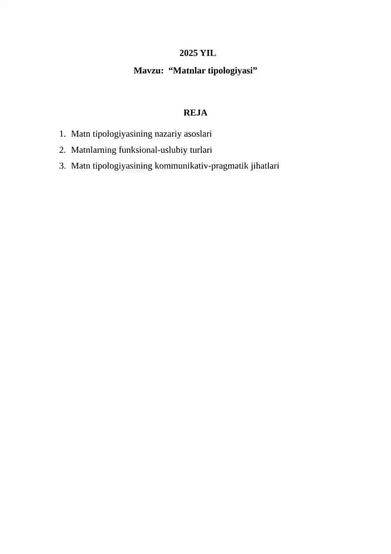 Matnlar tipologiyasi muammolari 2