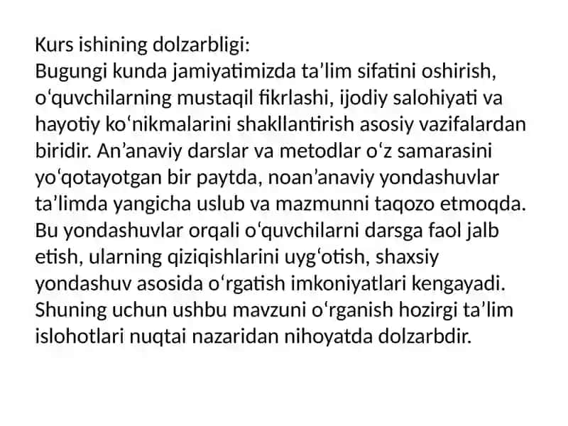 O‘qitish jarayonida noan‘anaviy yondashuv 2