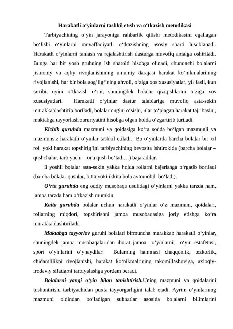 MAKTABGACHA TAʼLIM MUASSASALARIDA SPORT O'YINLARI ELEMENTLARI 2