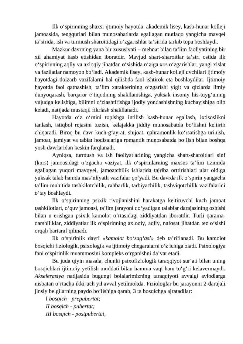 Ilk o‘spiriklik davri psixologiyasi 2