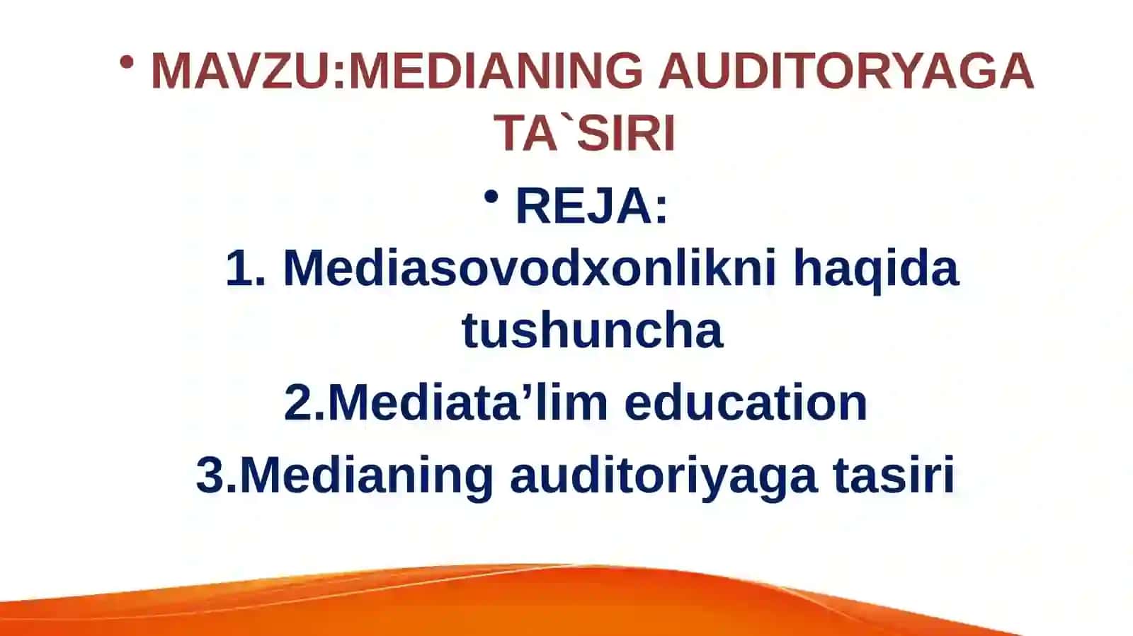 MEDIANING AUDITORYAGA TA`SIRI 2