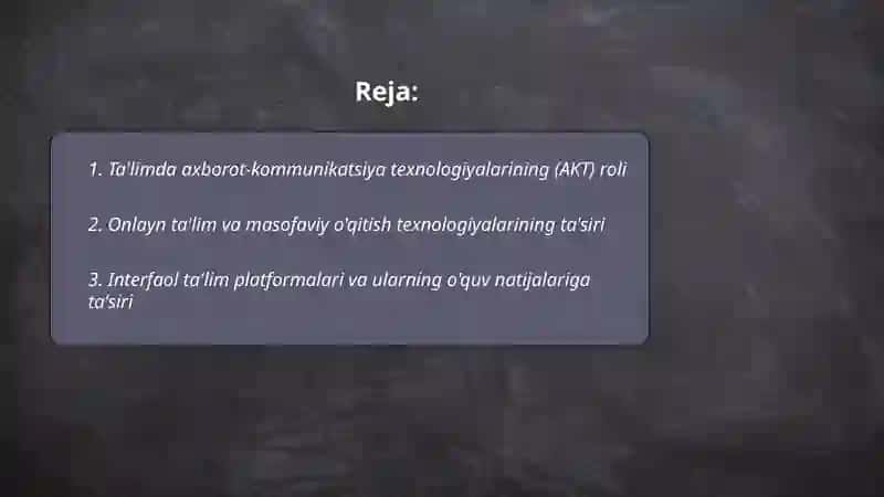AKT ta'lim texnologiyalari 2
