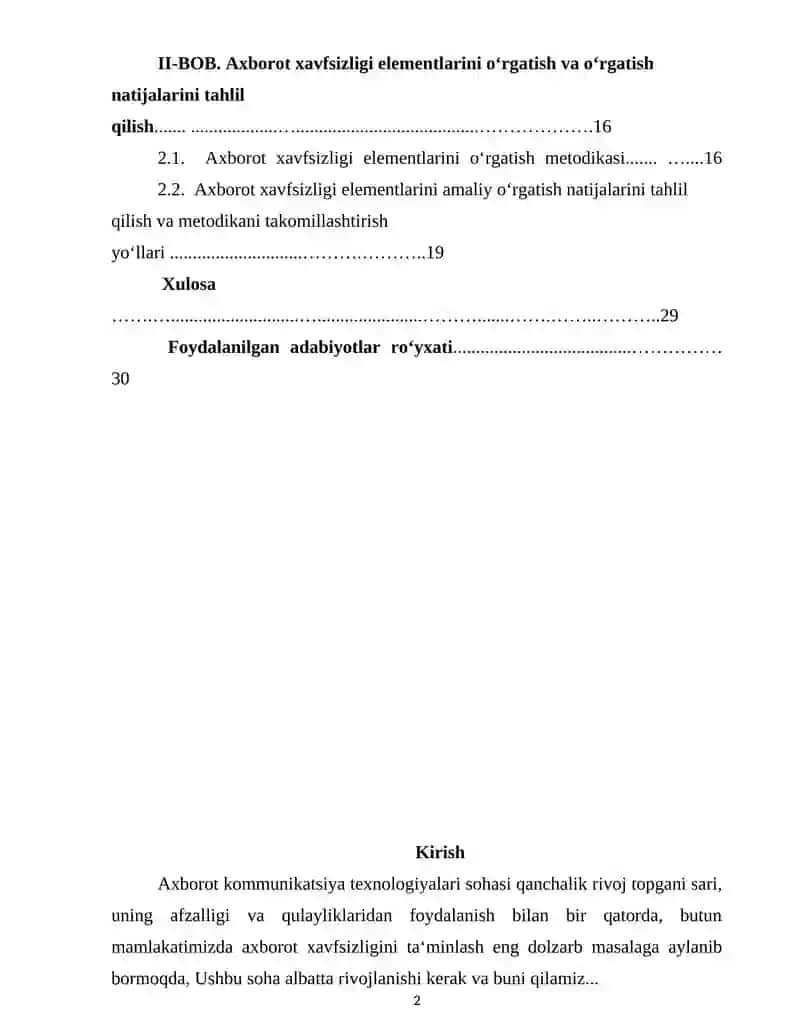 Axborot xavfsizligi elementlarini informatika darslarida o‘rgatish metodikasi 2