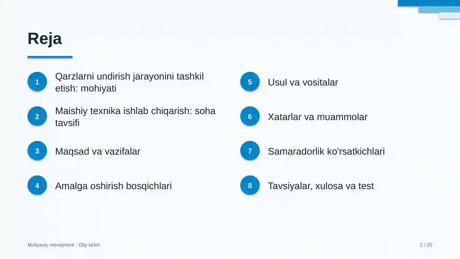 Maishiy texnika ishlab chiqarishda qarzlarni undirish jarayonini tashkil etish 2