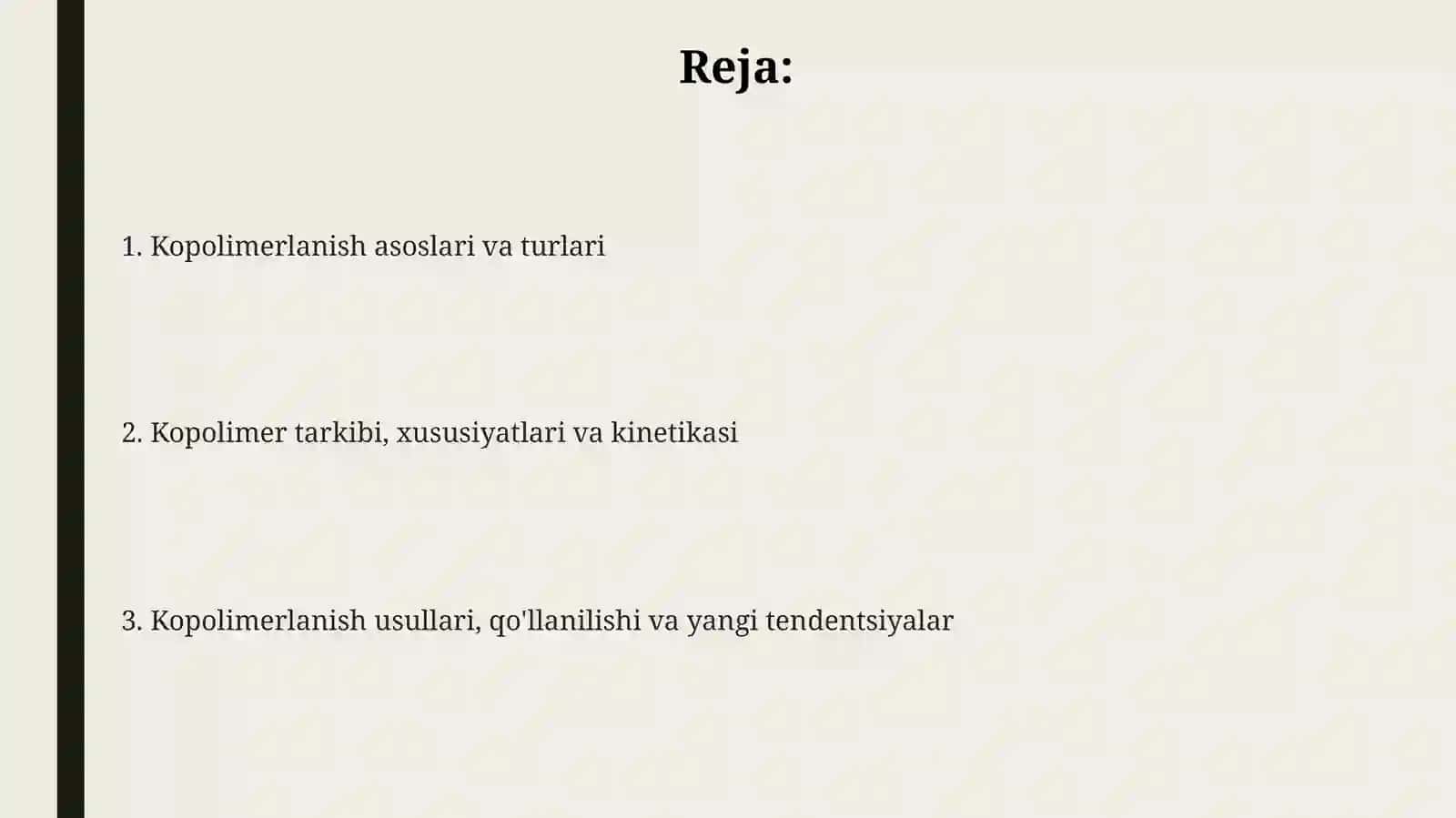 Sopolimerlanish jarayonlari 2