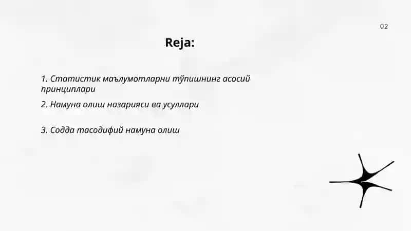 Статистик маълумотларни тўпишнинг асосий принциплари 2