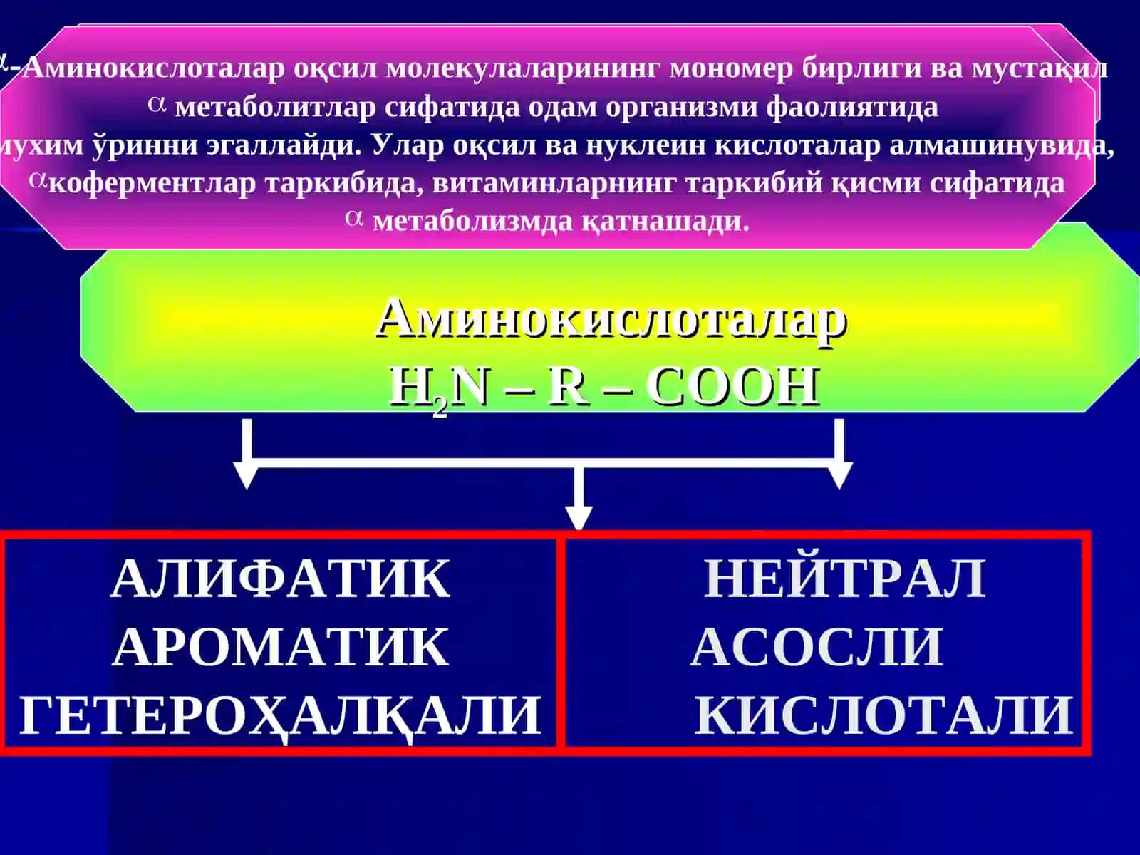 Аминокислоталар Тузилиши, Хоссалари 2