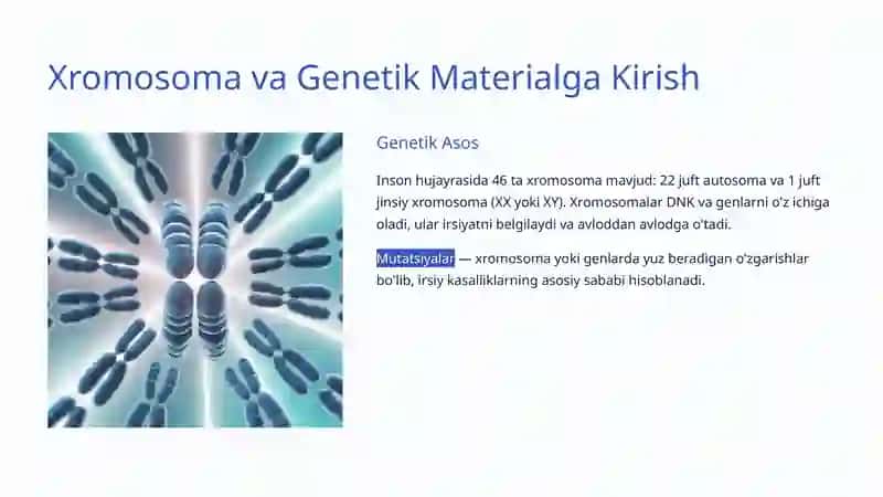 Xromosoma Mutatsiyalari: Genetik Anomaliyalar va Ularning Ta'siri 2