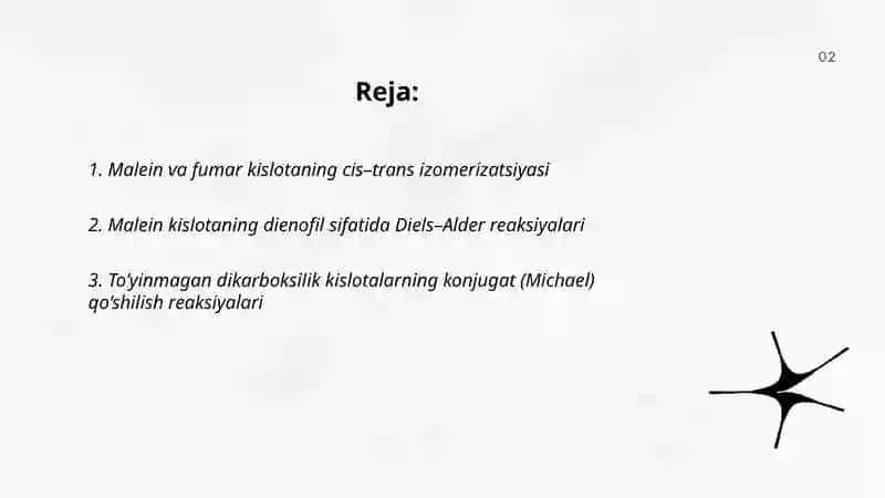 To’yinmagan va aromatik dikarbon kislotalarning o’ziga xos reaksiyalari 2