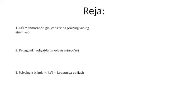 Pedagogik faoliyatda psixologiyaning o‘rni 2