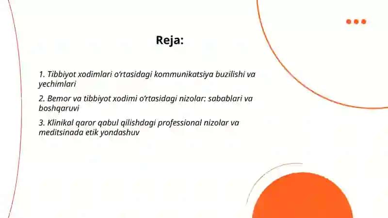 Tibbiyotda nizoli vaziyatlar va ularni bartaraf etish 2