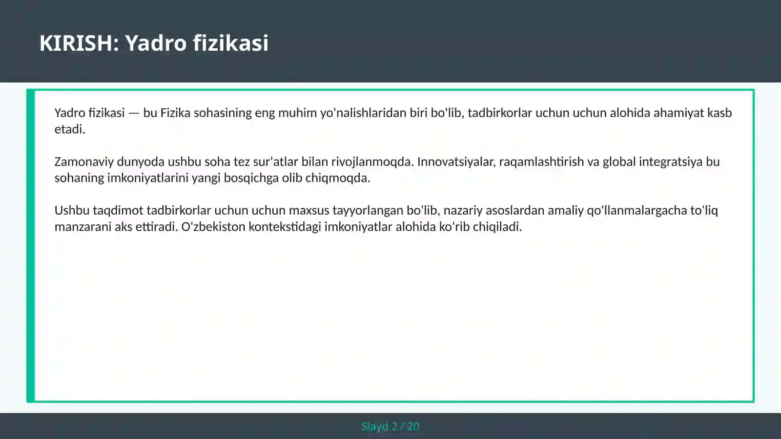 YADRO FIZIKASI 2
