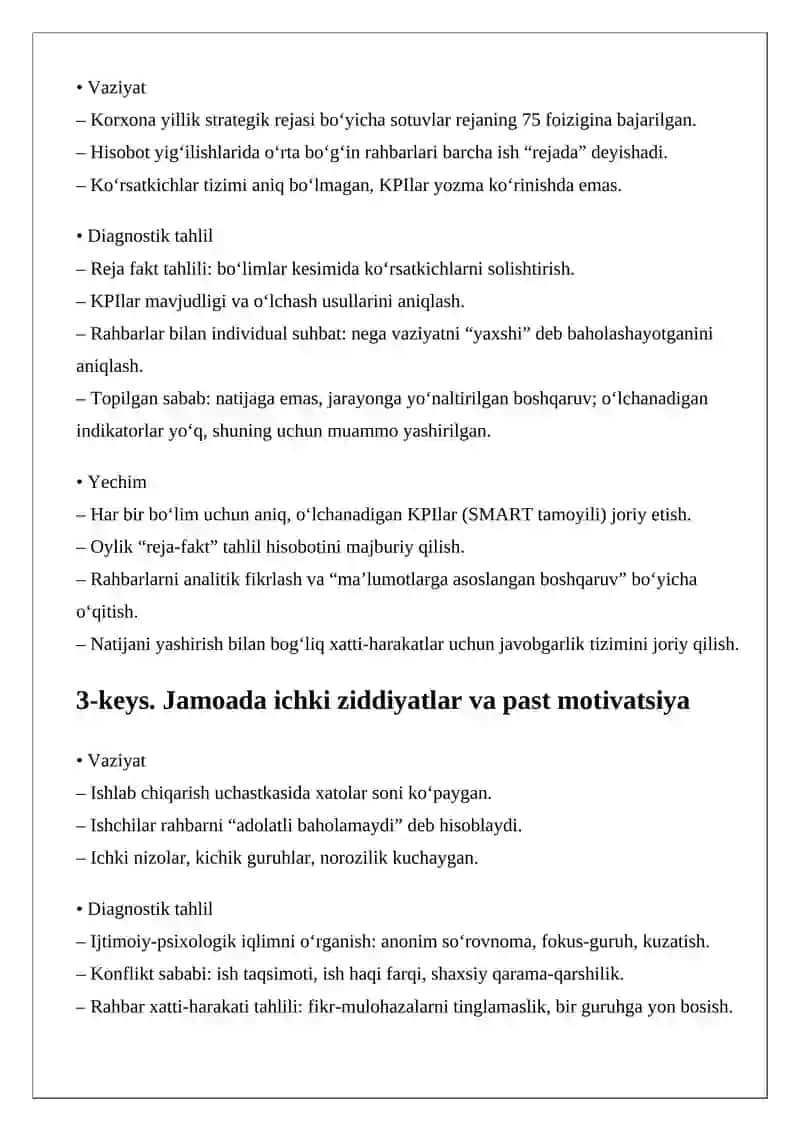 Boshqaruv faoliyatining diagnostik xususiyatlari 2