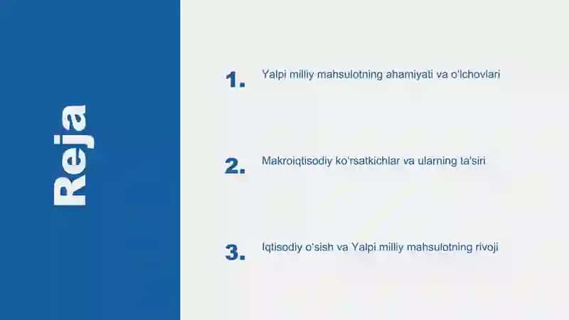 Milliy iqtisodiyot va uning makroiqtisodiy oʻlchamlari 2