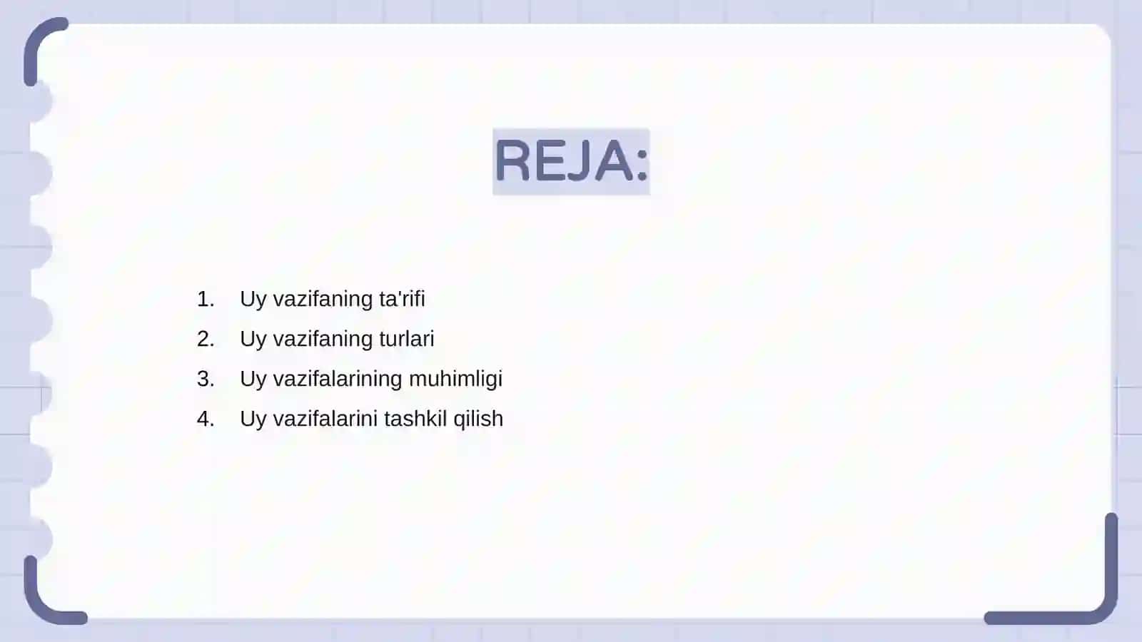 Uy vazifaning turlari 2