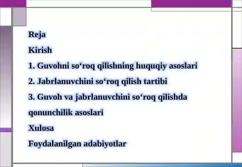 Guvoh va Jabrlanuvchini So'roq Qilish 2