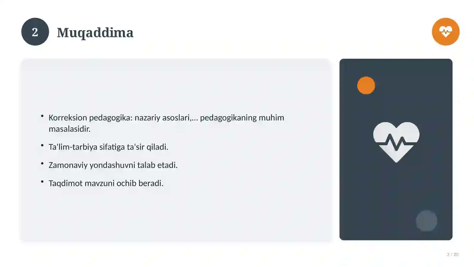 Korreksion pedagogika: nazariy asoslari, integratsion yondashuvda (Amaliyot hisoboti) 2