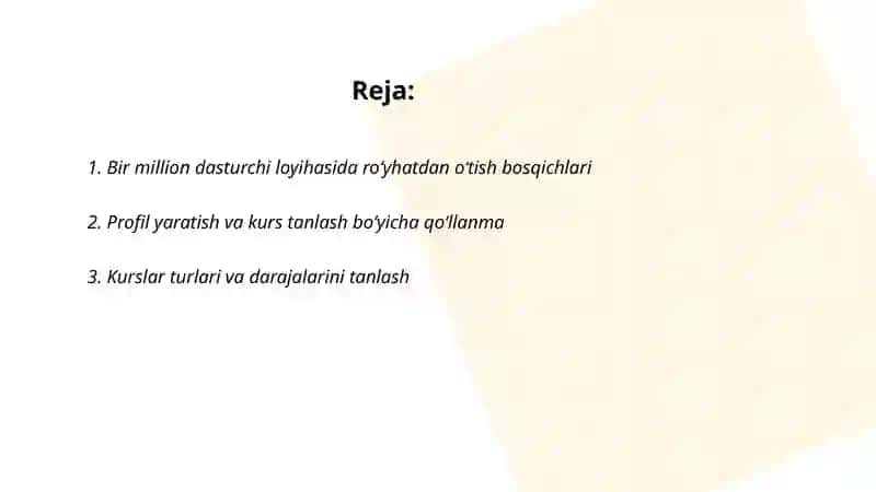Bir million dasturchi loyihasi 2