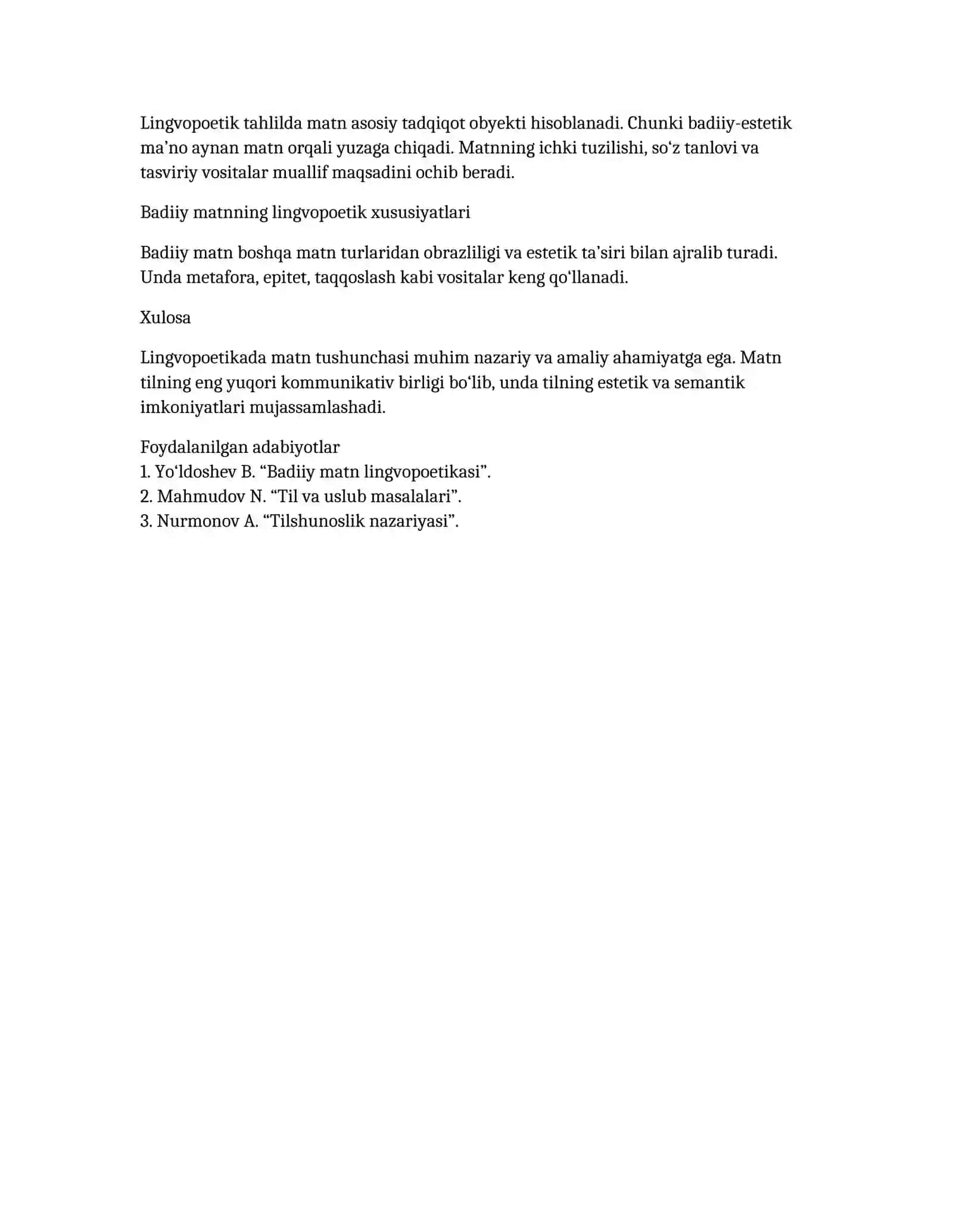 Lingvopoetikada matn tushunchasi 2