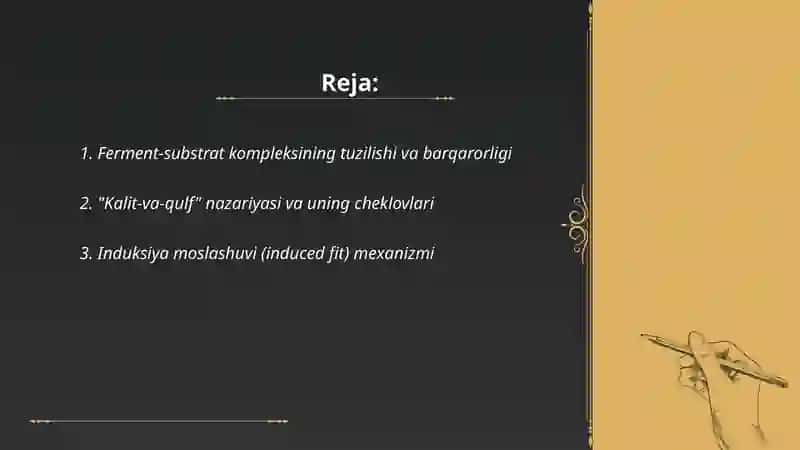 Fermentlarning taʼsir etish mexanizmi 2