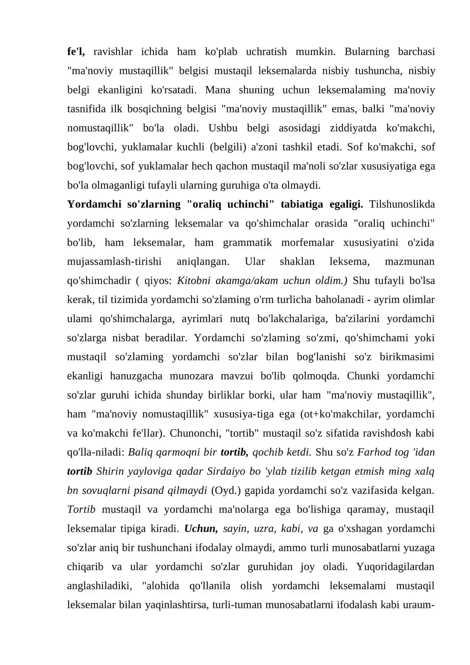 Ko‘makchi so‘z turkumi va uning morfologik xususiyatlari 2