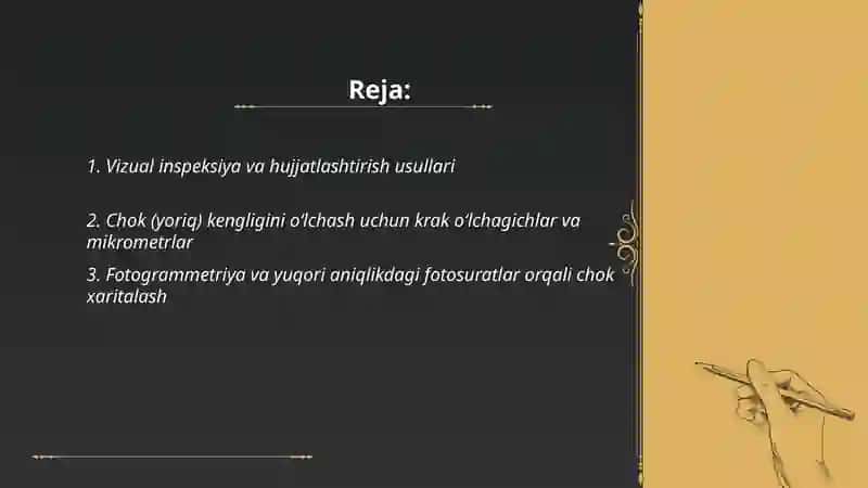 Inshoot chokishini aniqlash uslublari 2
