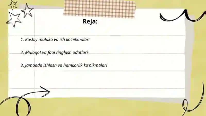 Shaxsning malaka va odatlari 2