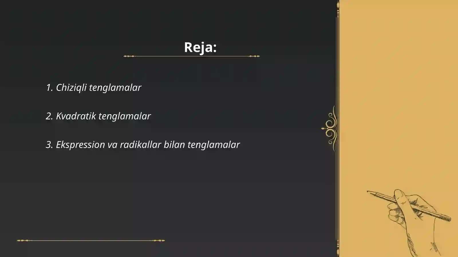 Chiziqli tenglamalar 2
