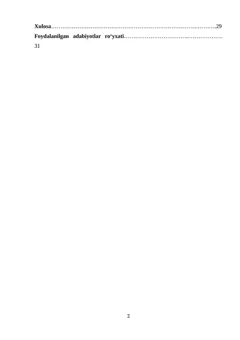 Zamonaviy yo’nalishlar va rivojlanish tendensiyalari 2