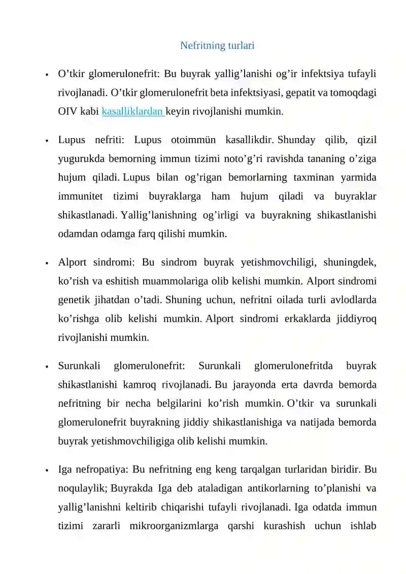 NEFRIT (BUYRAK YALLIG’LANISHI KASALLIGI) 2