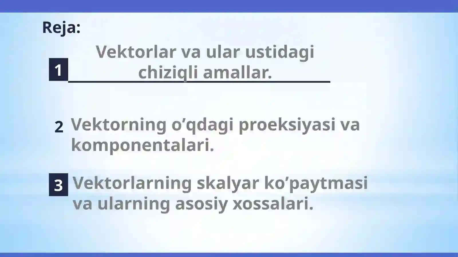 Vektorlar va ular ustidagi chiziqli amallar 2