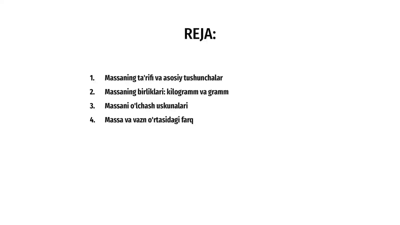 Massa va uning birliklari 2